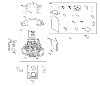 Cylinder Group Diagram and Parts List for 305777-3136-G1  Briggs and Stratton Engine